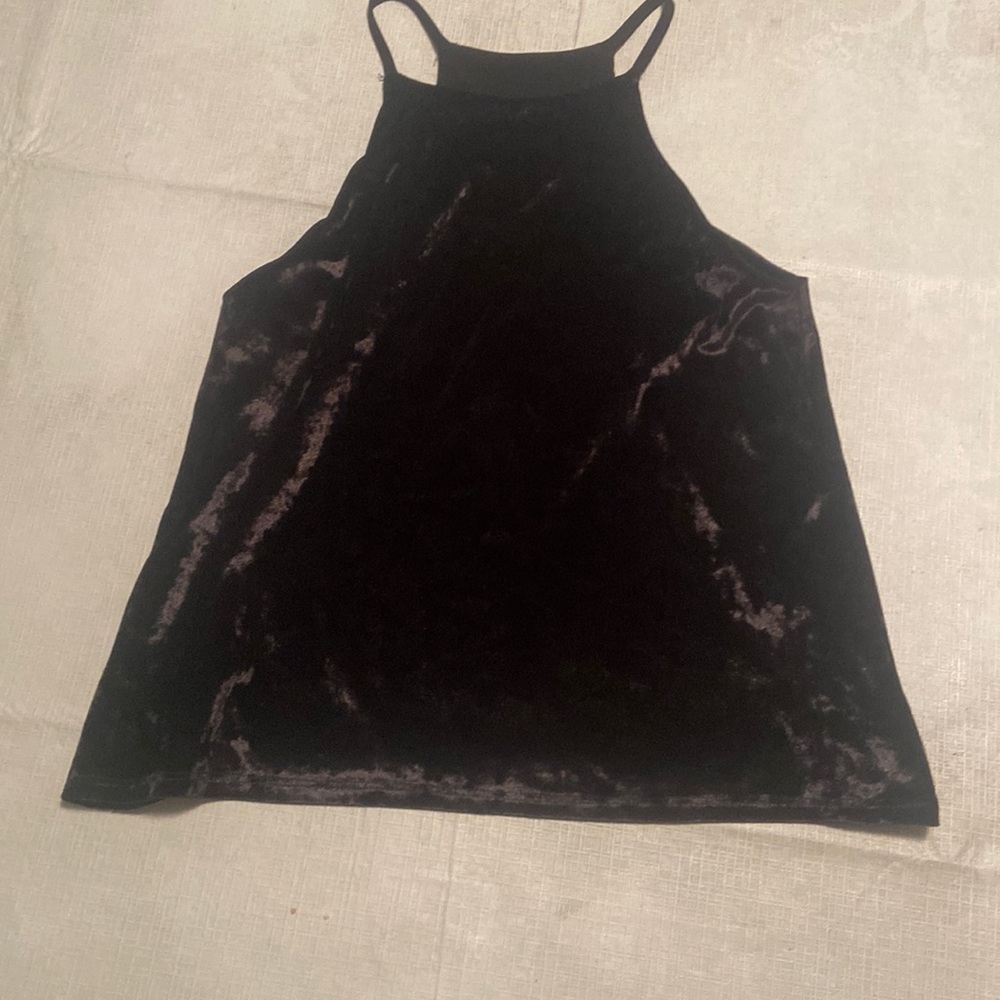 Faux velvet top